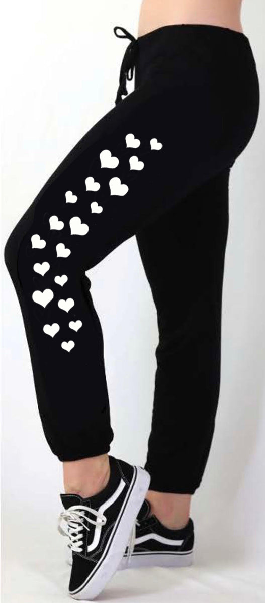 HEARTS LIGHTWEIGHT FLEECE BLACK SWEAT PANT (JOGGER)
