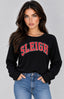 SLEIGH LIGHTWEIGHT BRUSHED FLEECE PULLOVER TOP (Black)