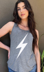 LIGHTNING BOLT TANK  (Charcoal)