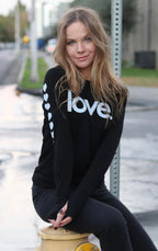 LOVE. LIGHTWEIGHT FLEECE BLACK SWEATSHIRT (Black)