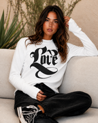 LOVE OLDE ENGLISH LIGHTWEIGHT BRUSHED FLEECE PULLOVER TOP (White)