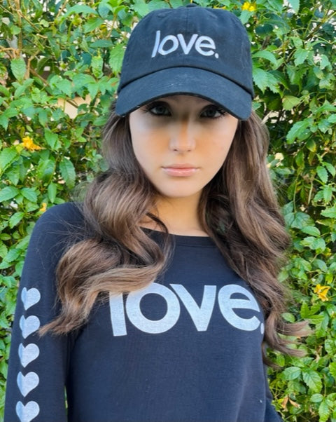 LOVE. EMBROIDERED DAD HAT (Black) Main image