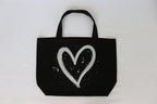 HEART SPLATTER BLACK CANVAS TOTE