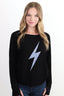 LIGHTNING BOLT LIGHTWEIGHT FLEECE SWEATSHIRT (Black)