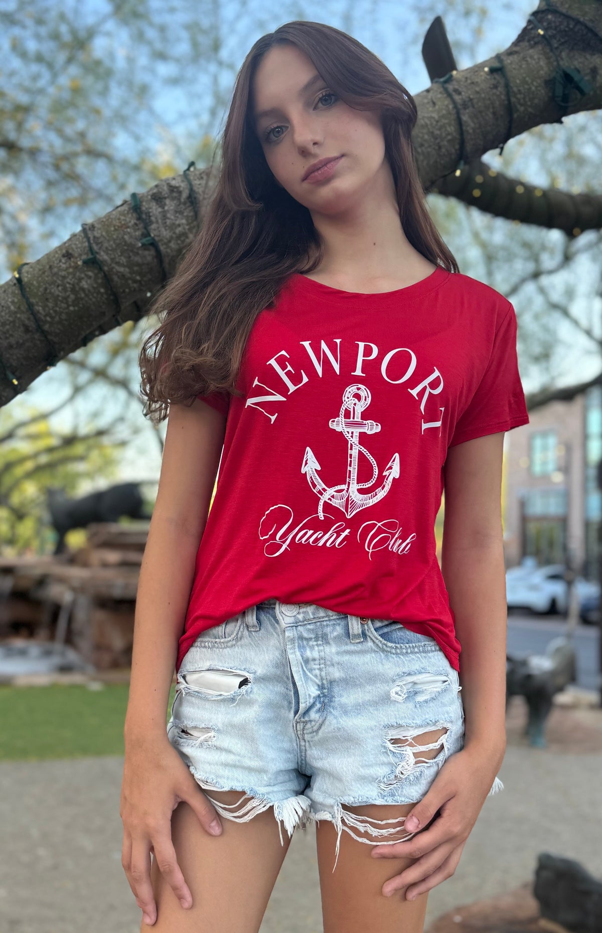 NEWPORT YACHT CLUB S/S CREW NECK TEE (Black) Main image