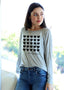 5 ROW HEARTS L/S TEE (Grey)