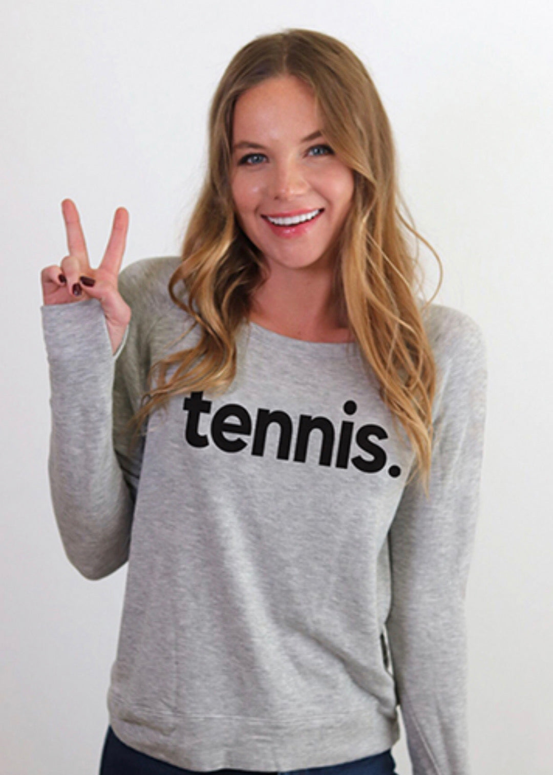 TENNIS. LIGHTWEIGHT FLEECE PULLOVER SWEATSHIRT (Grey) Main image