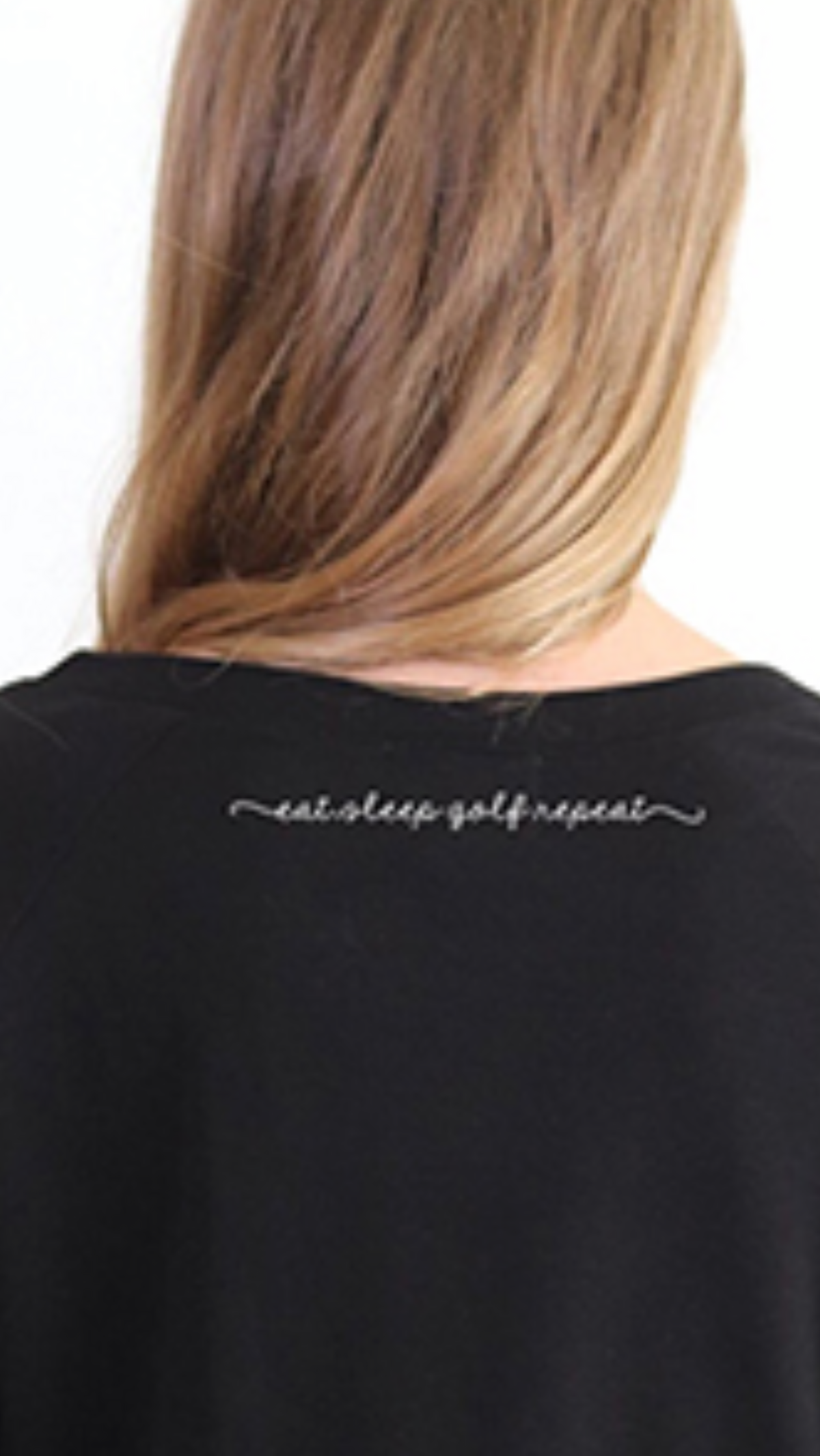 GOLF. LIGHTWEIGHT FLEECE SWEATSHIRT with "EAT, SLEEP, GOLF, REPEAT" on back. (Black)