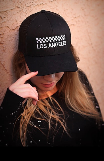 CHECKER LOS ANGELES EMBROIDERED TRUCKER HAT