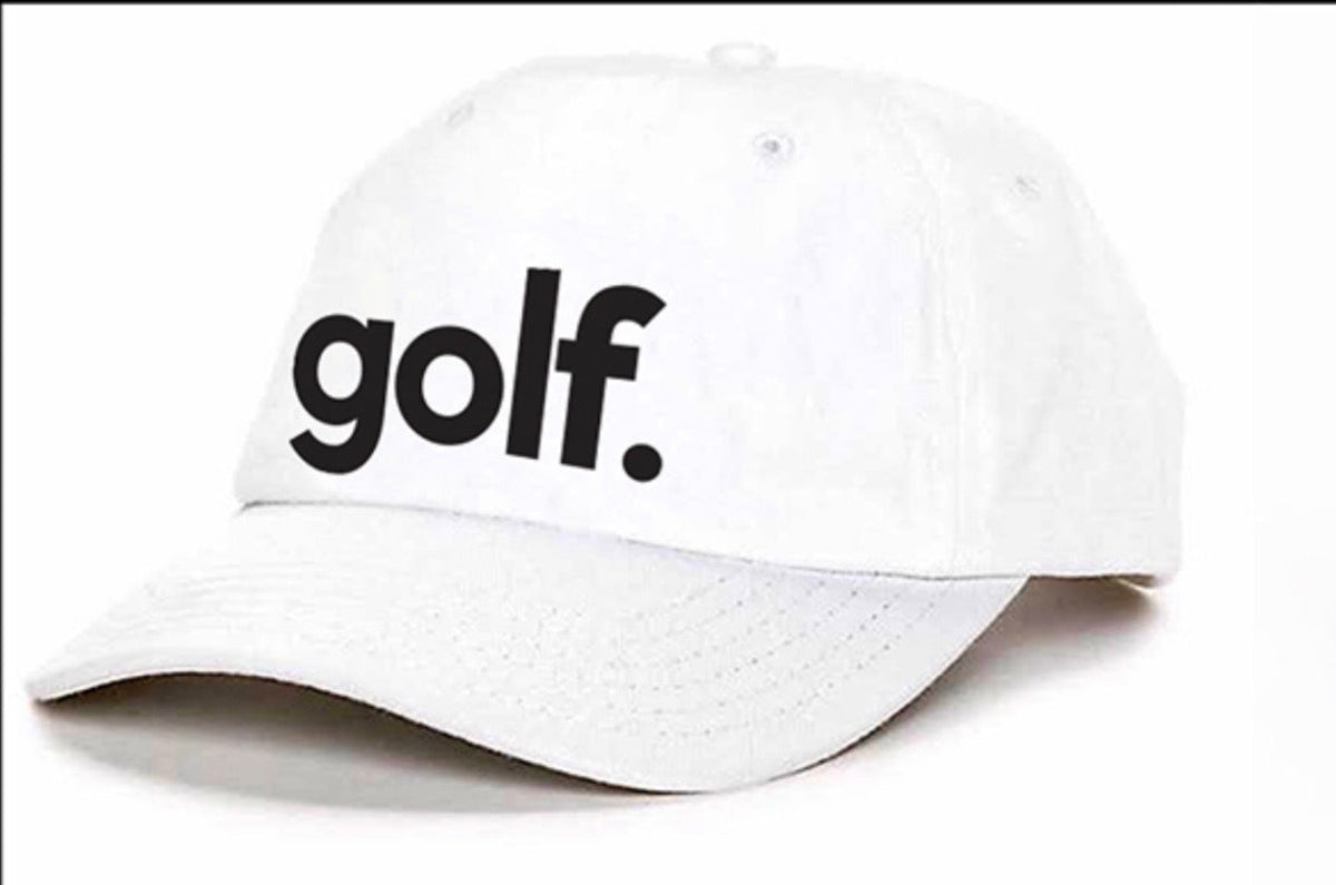 GOLF. EMBROIDERED DAD HAT (WHITE)