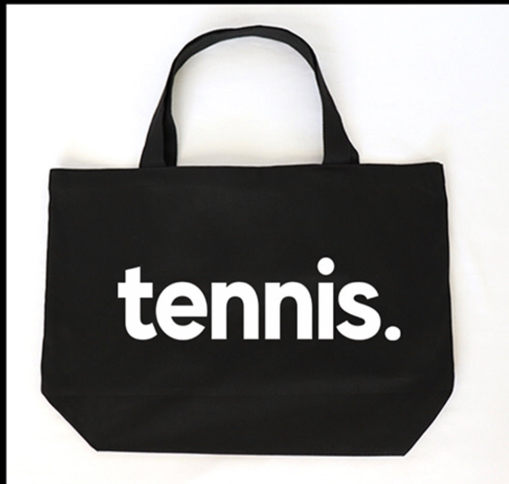 TENNIS. BLACK CANVAS TOTE