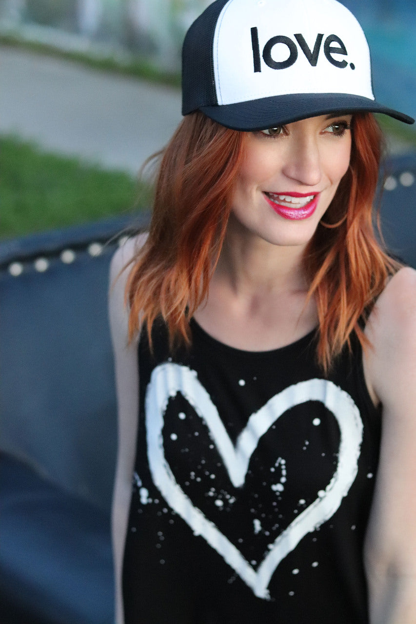 HEART SPLATTER TANK  (Black) Main image
