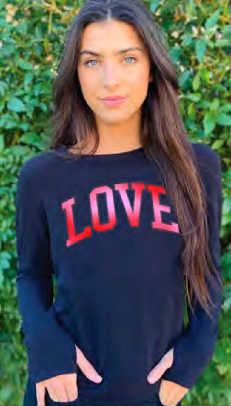 LOVE COLLEGIC TIE DYE LIGHTWEIGHT FLEECE SWEATSHIRT (Black) Main image