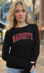 NAUGHTY LIGHTWEIGHT FLEECE SWEATSHIRT (Black)