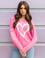 HEART SPLATTER LIGHTWEIGHT BRUSHED FLEECE PULLOVER TOP (Pink)