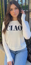 CIAO LIGHTWEIGHT BRUSHED FLEECE TOP (White)