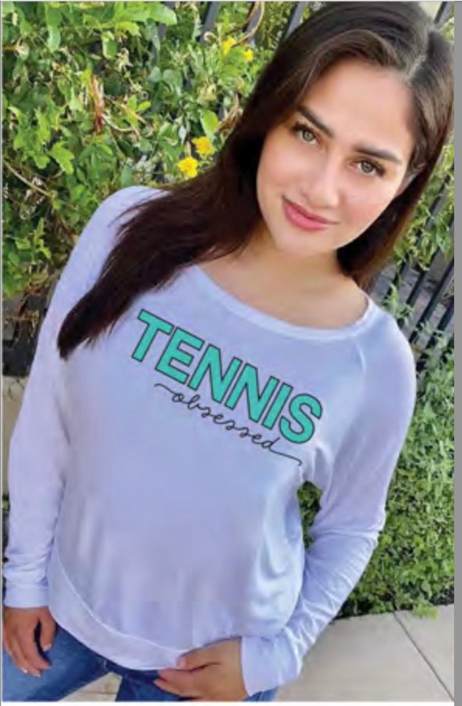 TENNIS OBSESSED L/S TEE  (White) Main image