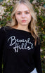 BEVERLY HILLS LIGHTWEIGHT HACCI RIBBED SWEATER TOP (Black)