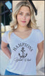 HAMPTONS YACHT CLUB  S/S V NECK. (White)