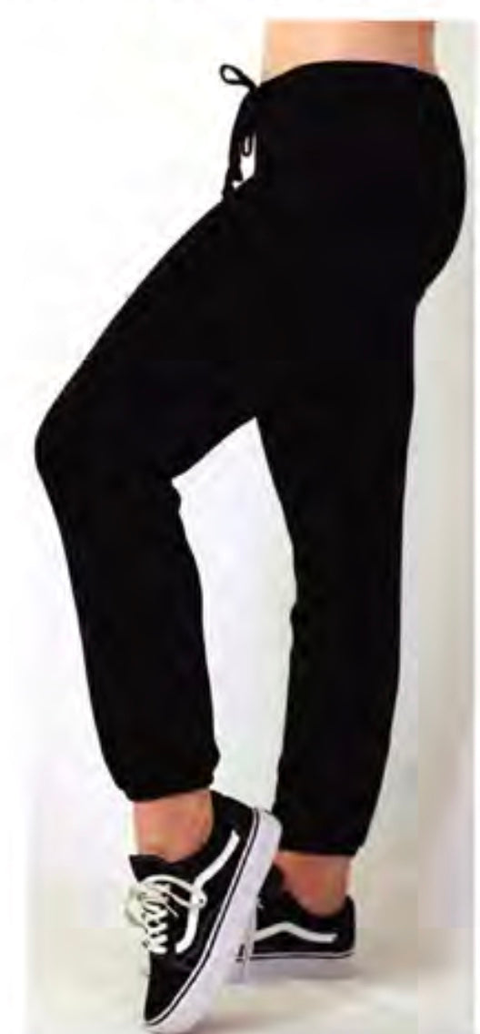 SOLID LIGHTWEIGHT FLEECE BLACK SWEAT PANT (JOGGER)