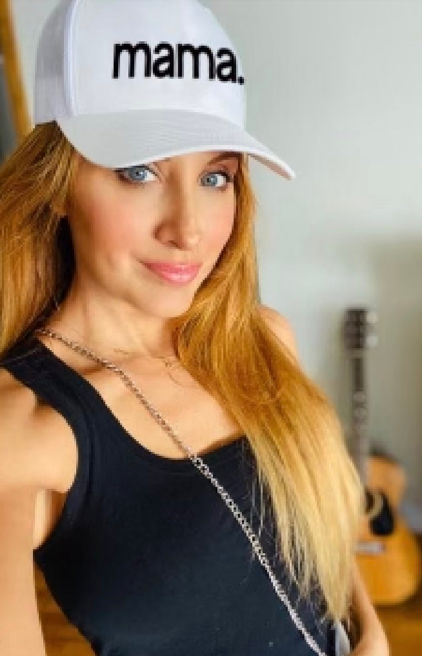MAMA. EMBROIDERED TRUCKER HAT (White) Main image