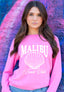 MALIBU BEACH CLUB LIGHTWEIGHT BRUSHED FLEECE TOP (Pink)