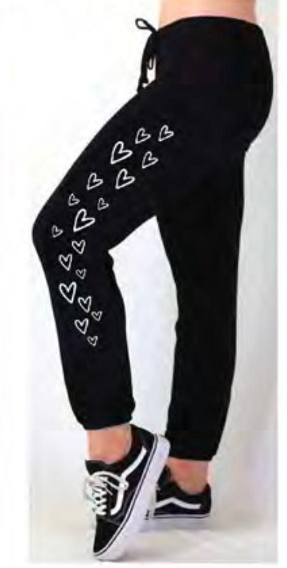 OPEN HEARTS LIGHTWEIGHT FLEECE BLACK SWEAT PANT (JOGGER) Main image