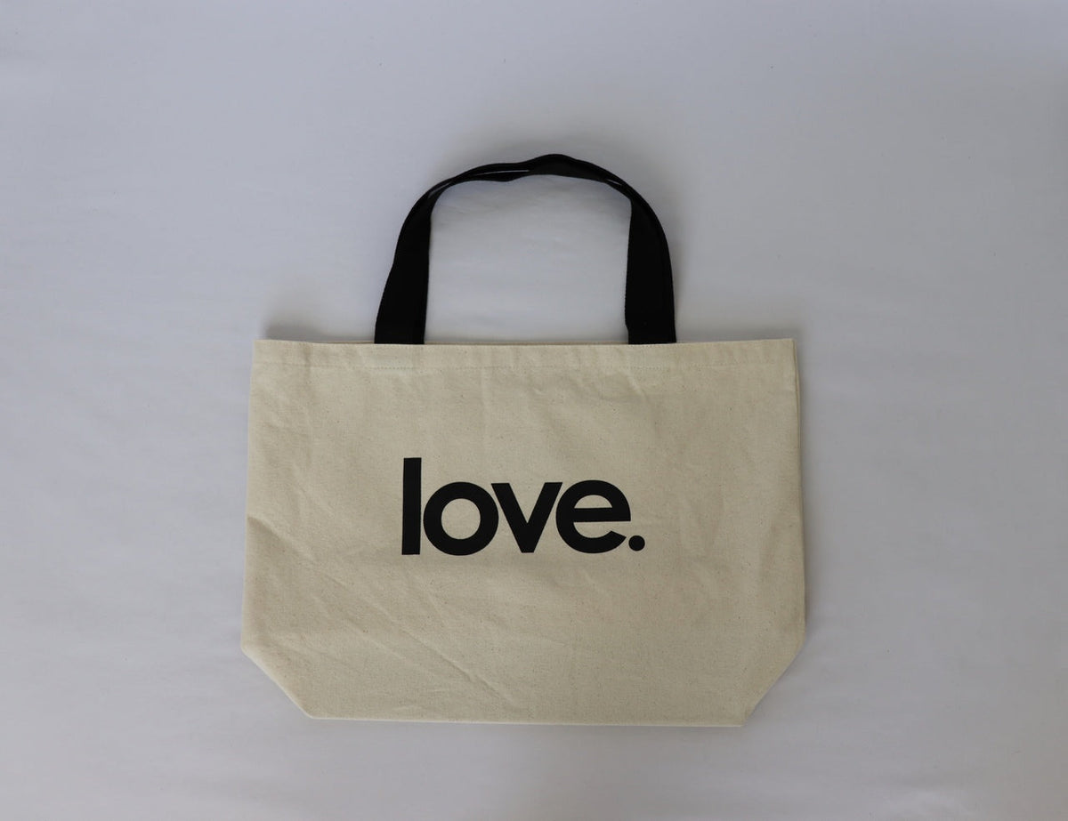 LOVE. NATURAL CANVAS TOTE