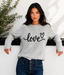 LOVE CURSIVE LIGHTWEIGHT BRUSHED FLEECE PULLOVER TOP (Gray)