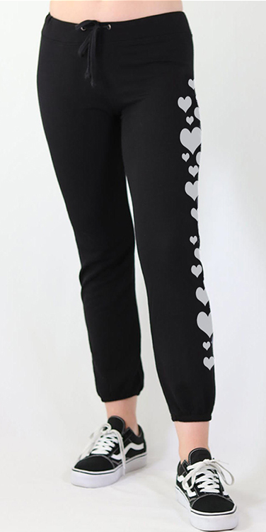 HEARTS LIGHTWEIGHT FLEECE BLACK SWEAT PANT (JOGGER)