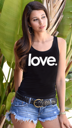 LOVE. TANK with 3 Hearts on back (Black)