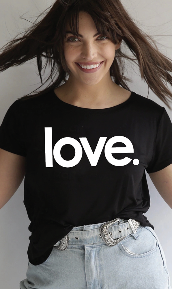 LOVE.  S/S CREW NECK TEE (Black)