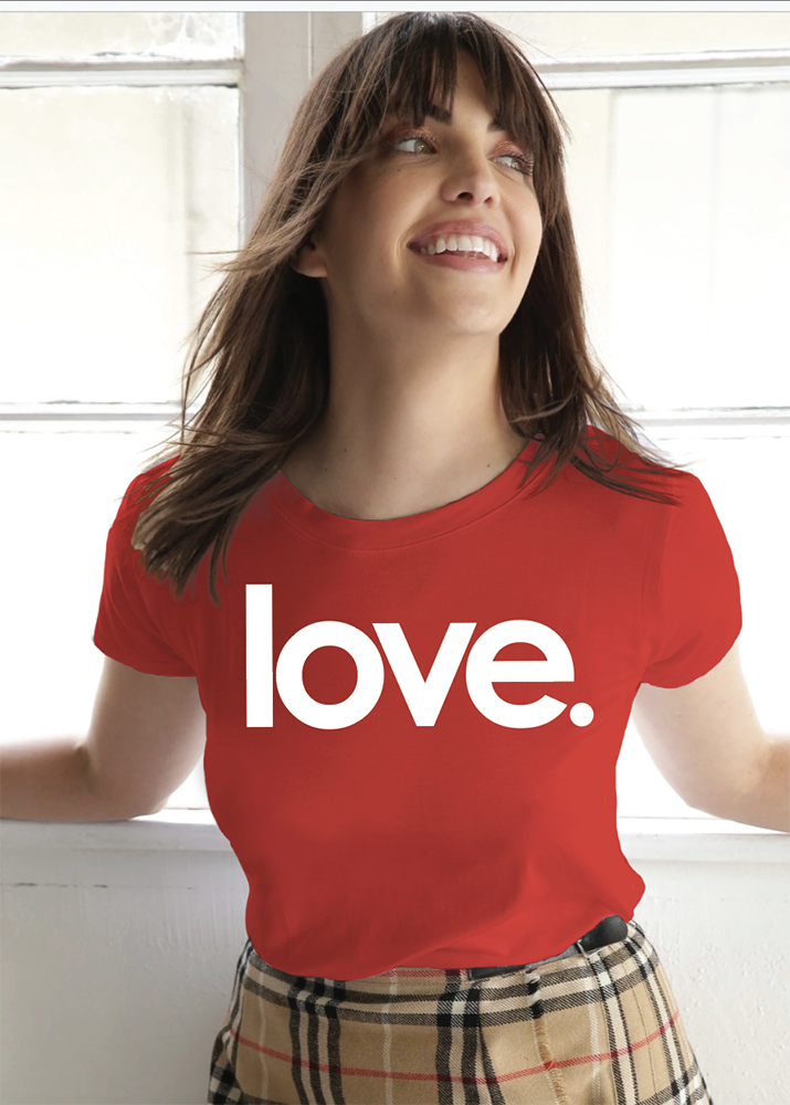 LOVE.  S/S CREW NECK TEE (Red)