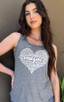 IMAGINE (WITH LYRICS) TANK with a 3 HEARTS GRAPHIC on BACK. (Charcoal)