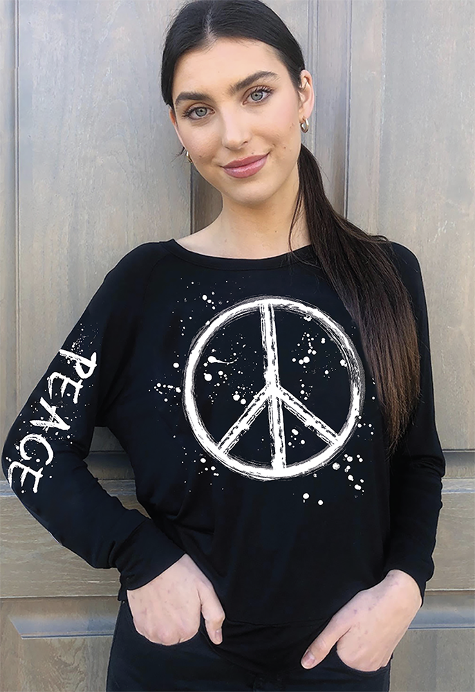 PEACE SPLATTER L/S TEE (Black)