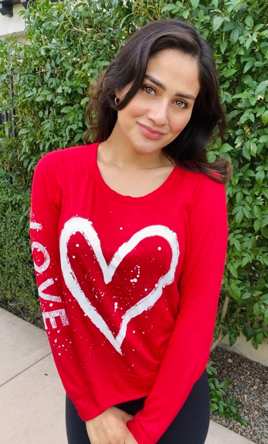 SPLATTER HEART L/S TEE (Red)