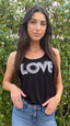 LOVE RETRO TANK with RETRO HEARTS on Back (Black)