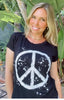 SPLATTERED PEACE SIGN S/S CREW NECK TEE (Black)