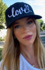 LOVE EMBROIDERED TRUCKER HAT (Black)