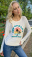 THE GOOD LIFE BEACH CLUB LIGHTWEIGHT HACCI RIBBED SWEATER TOP (White)