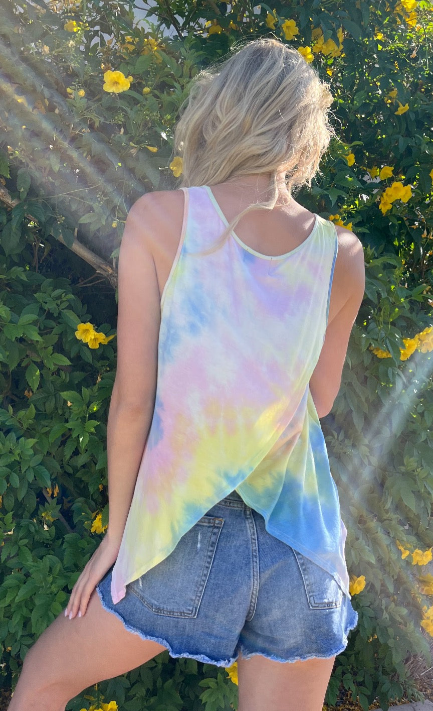 BEACH TIE-DYE OPEN BACK TANK