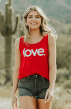 LOVE. TANK with 3 Hearts on back (Red)