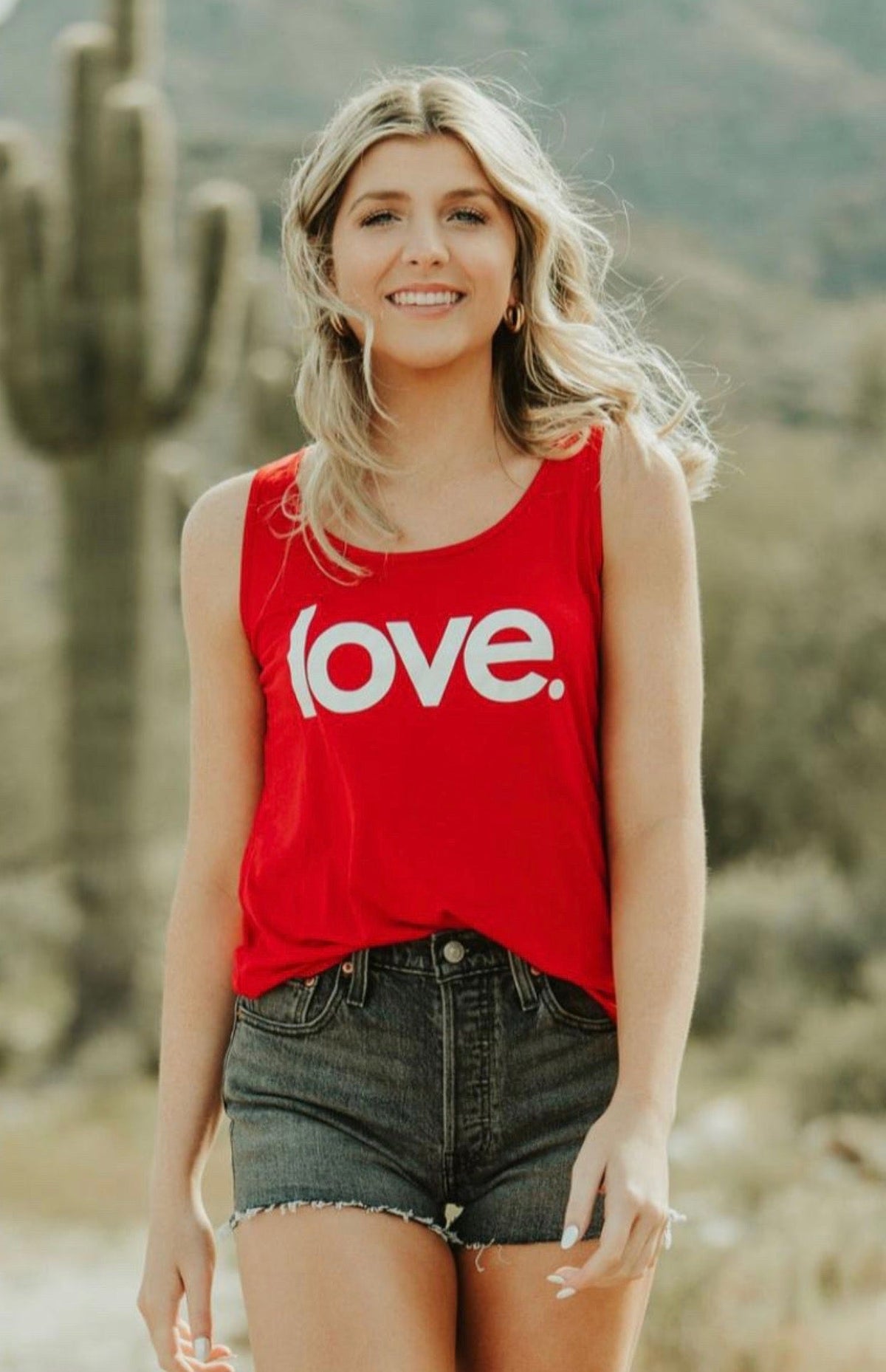 LOVE. TANK with 3 Hearts on back (Red)