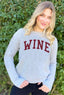 WINE LIGHTWEIGHT FLEECE  PULLOVER SWEATSHIRT (Grey)