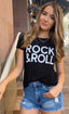 ROCK & ROLL S/S CREW NECK TEE. (Black)