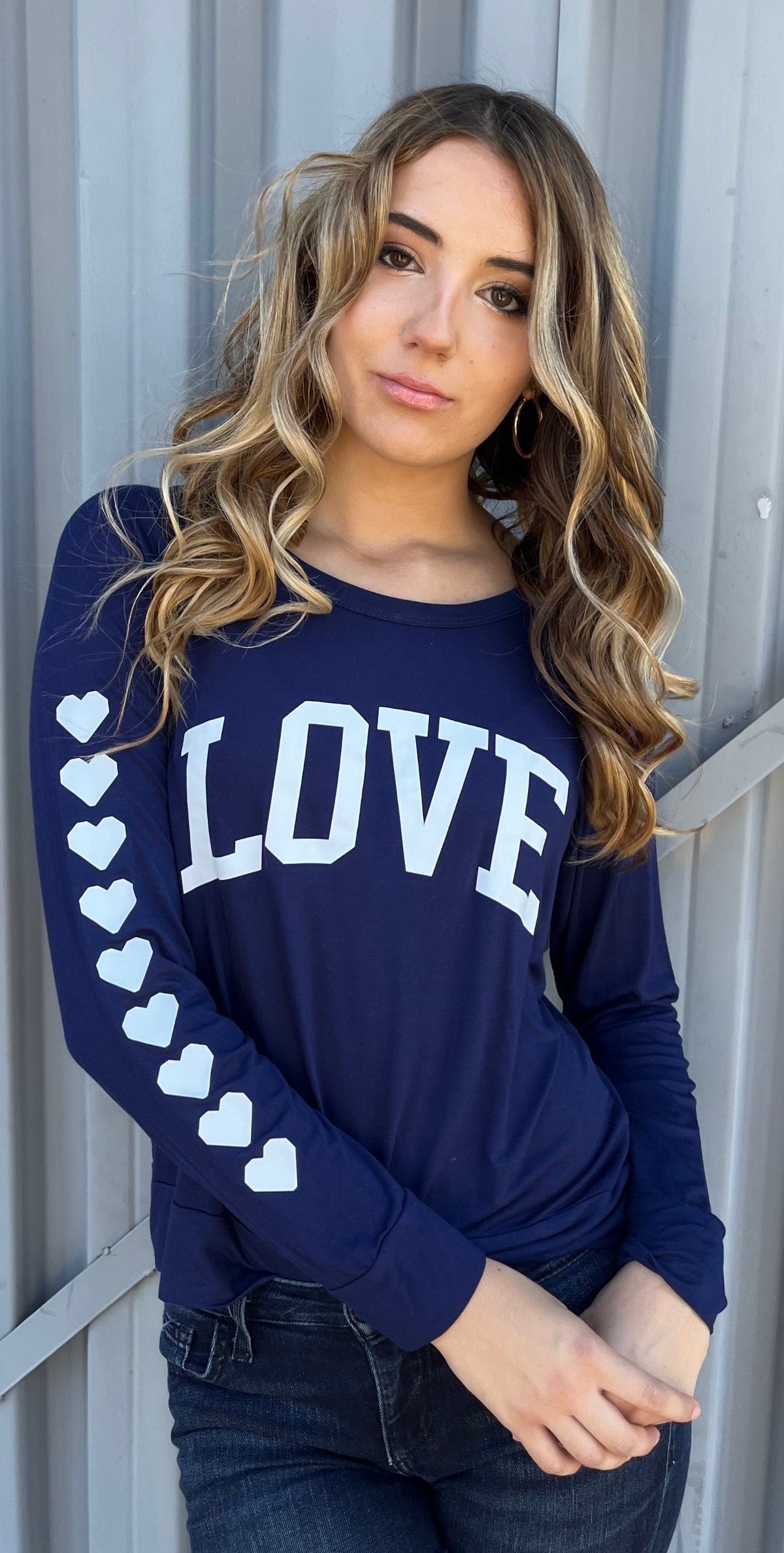 LOVE COLLEGIC L/S TEE (Navy) Main image