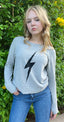 LIGHTNING BOLT LIGHTWEIGHT FLEECE SWEATSHIRT (Grey)