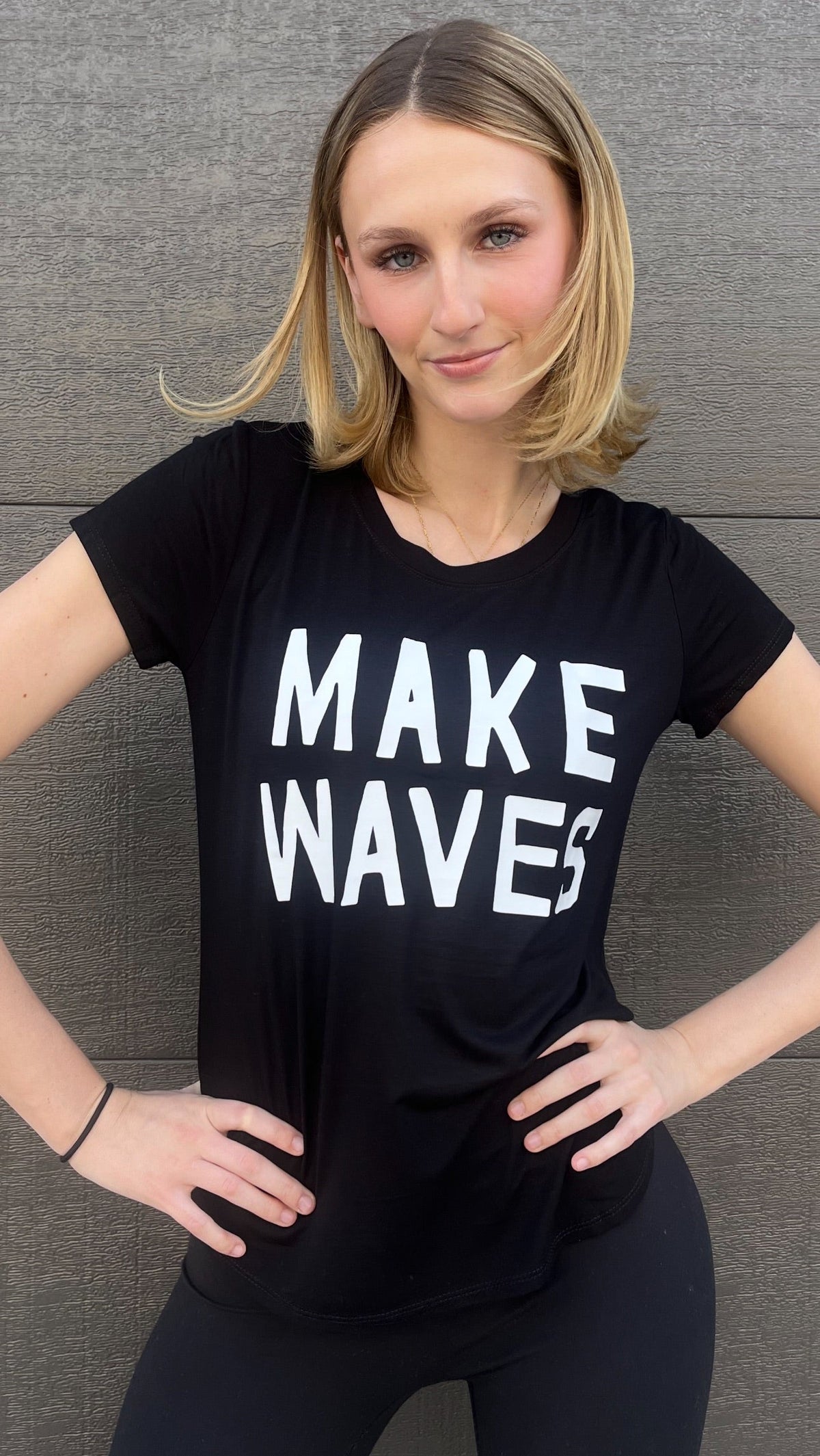 MAKE WAVES S/S CREW NECK TEE (Black) Main image
