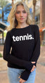 TENNIS.  LIGHTWEIGHT BRUSHED FLEECE PULLOVER TOP (Black)