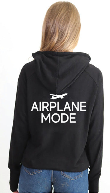 AIRPLANE MODE LIGHTWEIGHT FLEECE ZIP HOODIE (Black) Main image